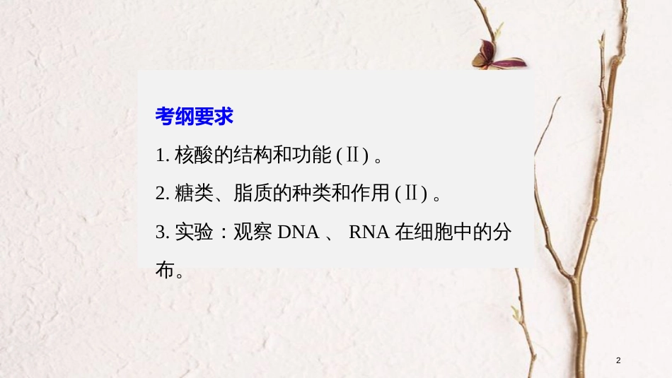 高考生物一轮复习 第1单元 细胞的概述及其分子组成 第4讲 核酸、糖类和脂质课件(1)_第2页