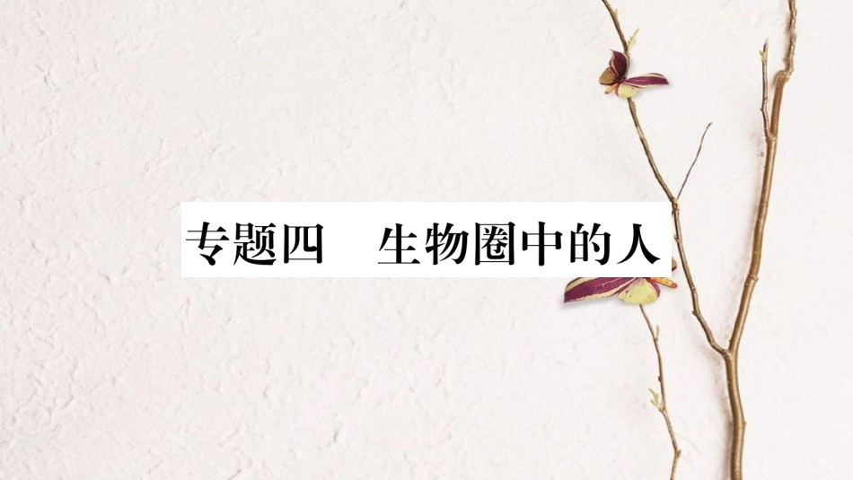 中考生物总复习 知能综合突破 专题4 生物圈中的人课件(1)_第1页