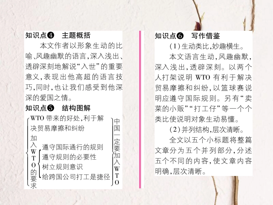 （遵义专版）九年级语文下册 第五单元 20 龙永图趣说WTO课件 语文版_第3页