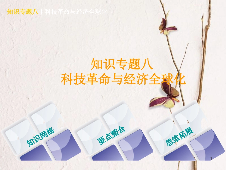 （河北专版）中考历史复习方案 专题突破 知识专题八 科技革命与经济全球化课件_第1页