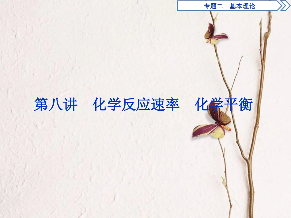 版高考化学二轮复习 专题二 基本理论 第8讲 化学反应速率 化学平衡课件_第1页