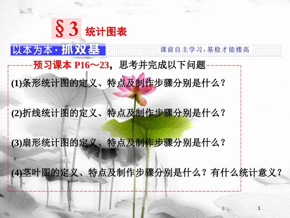 高中数学 第一章 统计 3 统计图表课件 北师大版必修3_第1页