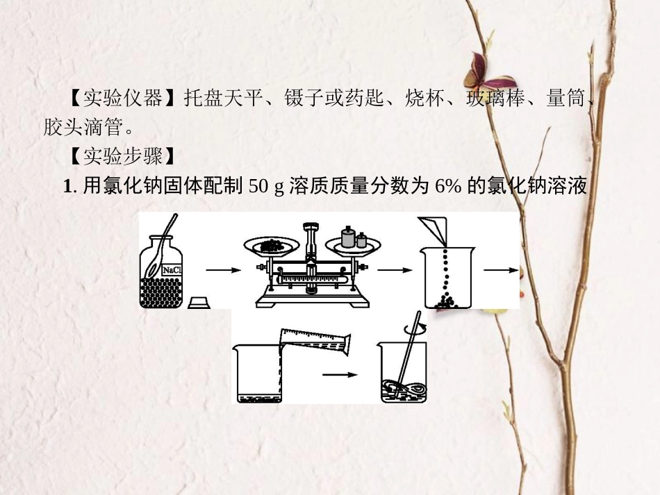 （安徽专版）中考化学总复习 实验9 一定溶质质量分数的溶液的配制课件_第2页