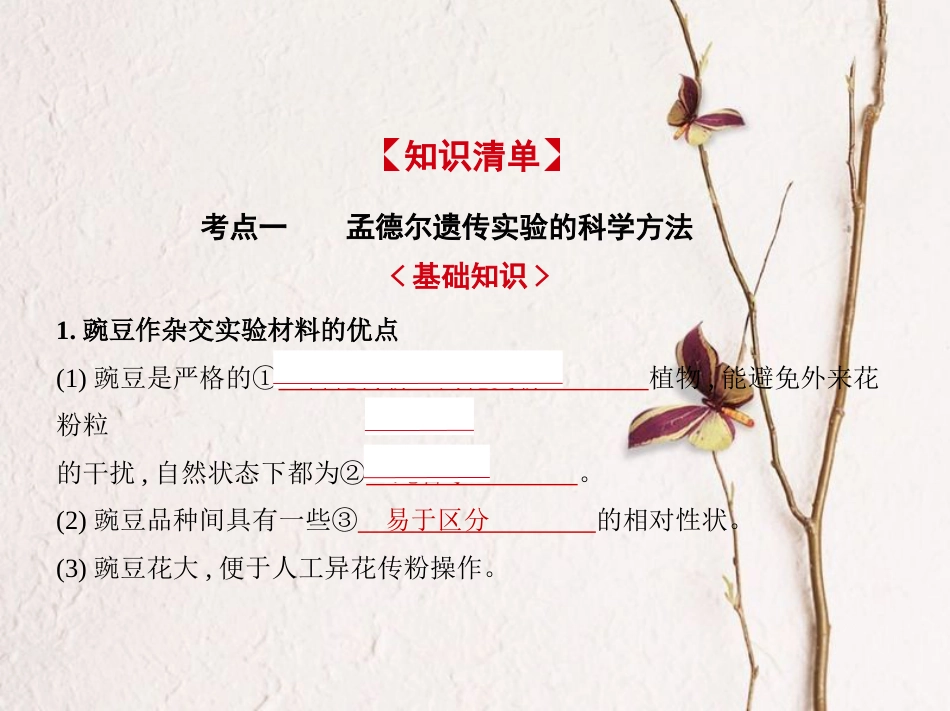 （新课标）2019版高考生物一轮复习 专题11 基因的分离定律课件[共40页]_第2页