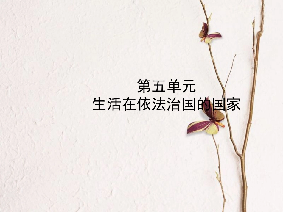 （烟台专版）中考政治复习 第一部分 八下 第五单元 生活在依法治国的国家课件_第1页