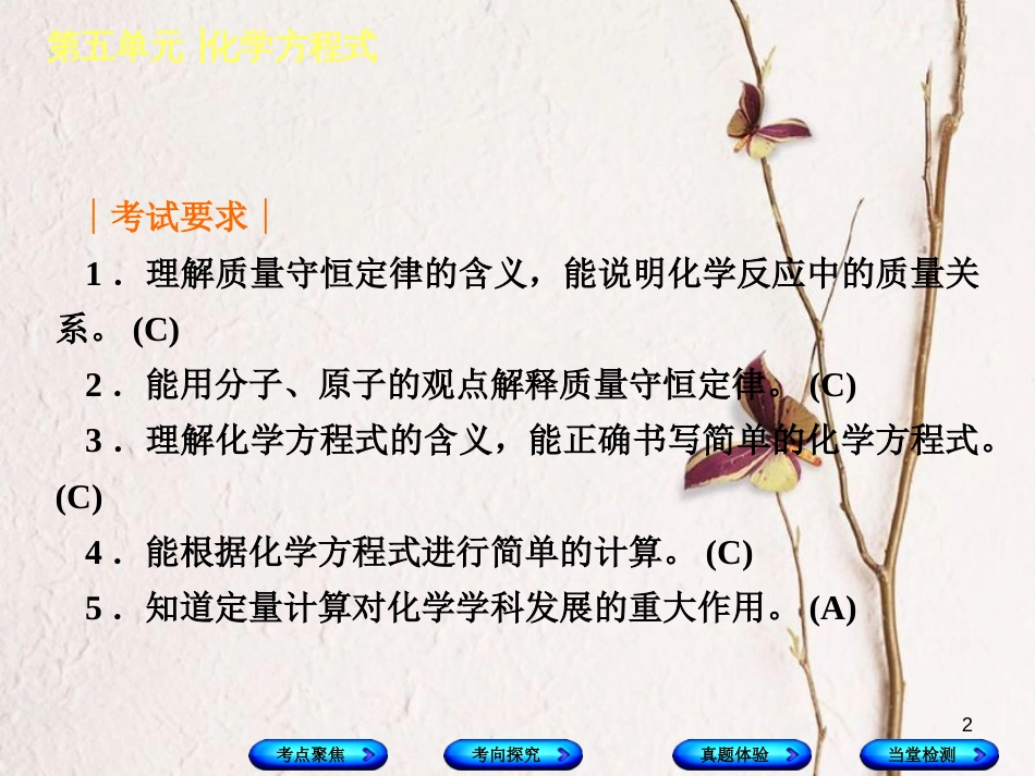 （安徽专版）中考化学复习 第五单元 化学方程式课件_第2页
