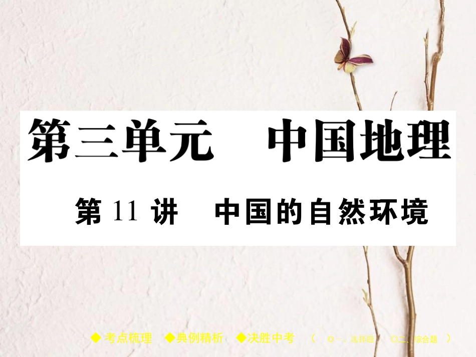 中考地理总复习 考点梳理 第三单元 中国地理 第11讲 中国的自然环境课件_第1页