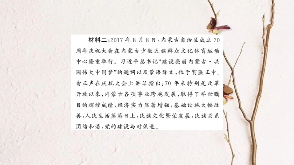 安徽省中考政治 第二篇 热点专题透视 时事专题七 民族团结一家亲 共筑中华复兴梦复习课件_第3页