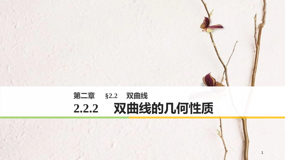高中数学 第二单元 圆锥曲线与方程 2.2.2 双曲线的几何性质课件 新人教B版选修1-1_第1页