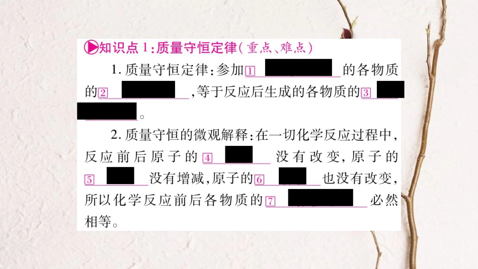 安徽省中考化学总复习 第1部分 教材系统复习 第5单元 化学方程式课件_第2页