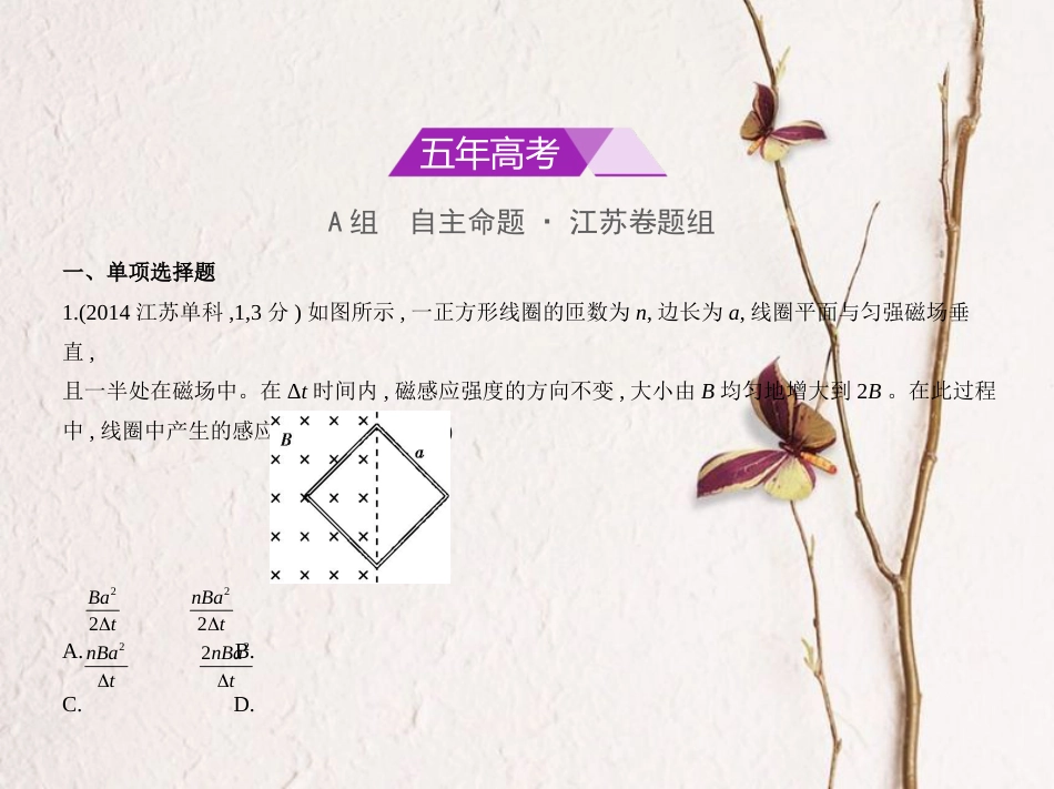 （江苏专用）2019版高考物理总复习 专题十 电磁感应课件_第2页