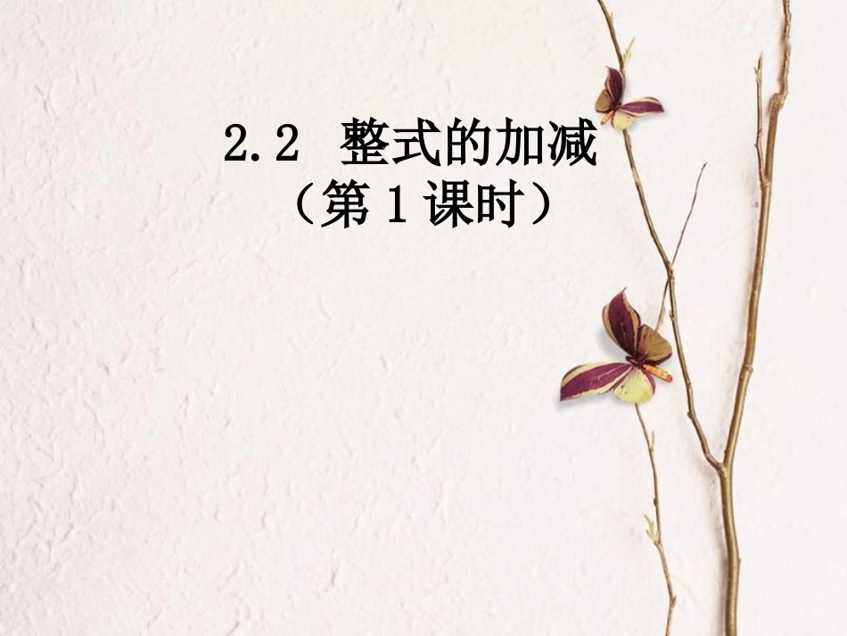 陕西省安康市石泉县池河镇七年级数学上册 2.2 整式的加减（1）课件 （新版）新人教版_第1页