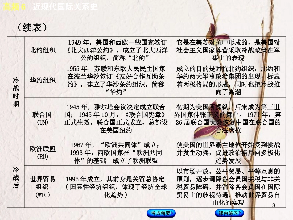 （江西专版）中考历史复习 第2部分 专题突破篇 第三团块 体现“社会主义核心价值观”的高频考点 高频6 近现代国际关系史课件(1)_第3页