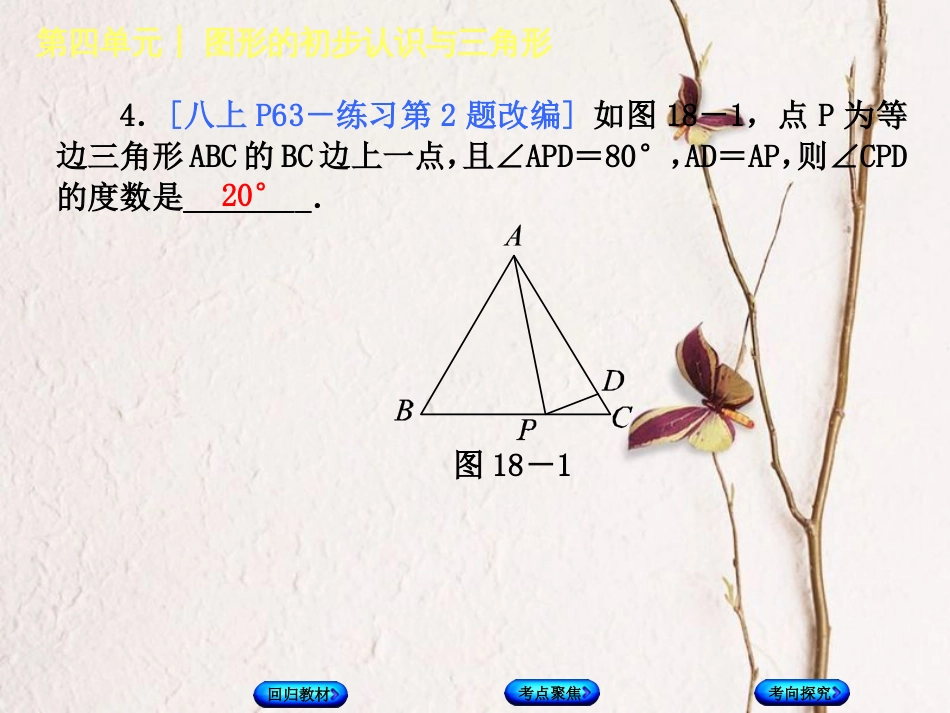 中考数学复习 第4单元 图形的初步认识与三角形 第18课时 三角形与等腰三角形课件 湘教版[共38页]_第3页