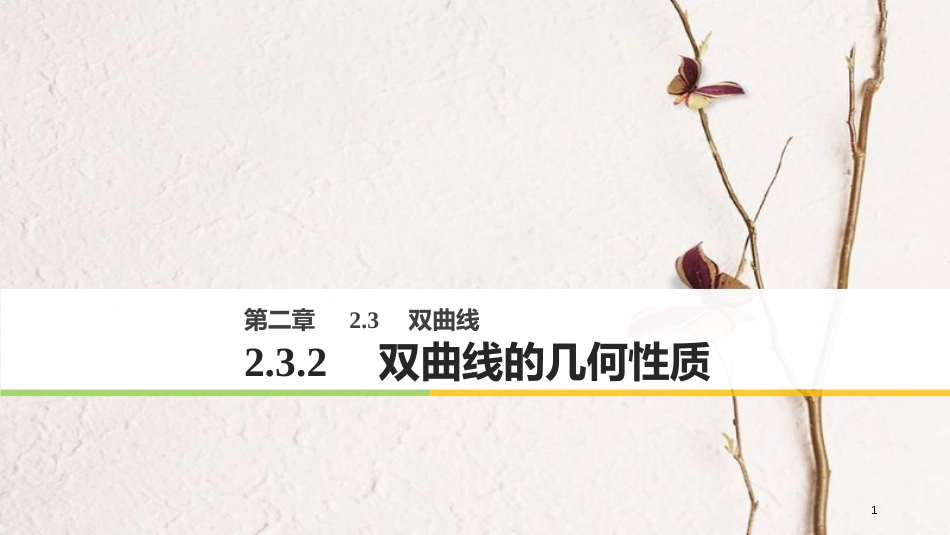 高中数学 第二章 圆锥曲线与方程 2.3.2 双曲线的几何性质课件 新人教B版选修2-1_第1页