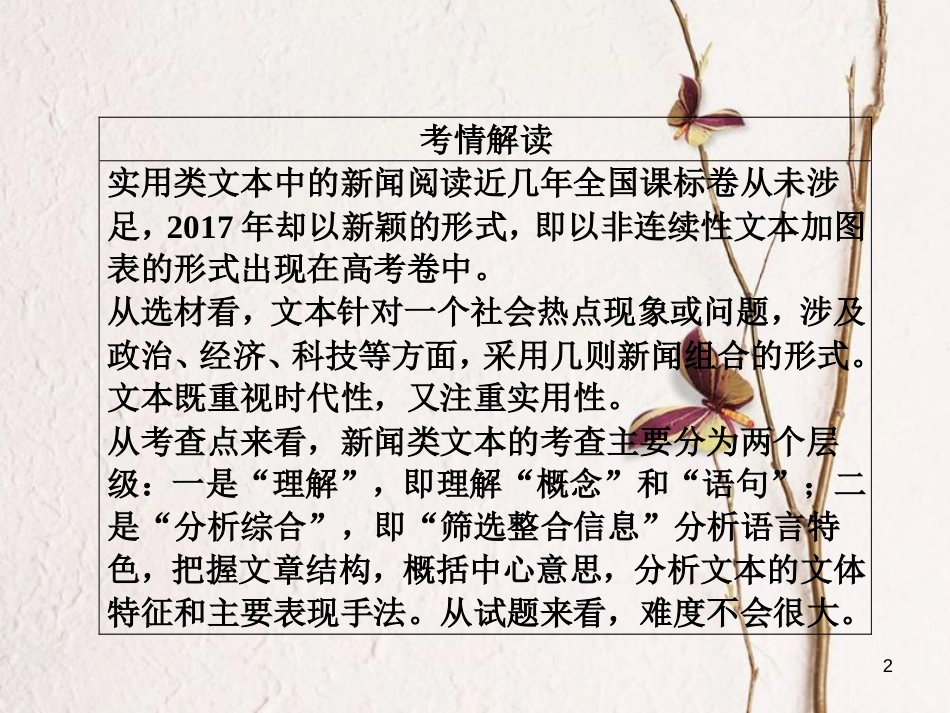 高三语文二轮复习 第二部分 现代文阅读 专题六 实用类文本阅读 考点1 新闻类文本课件_第2页