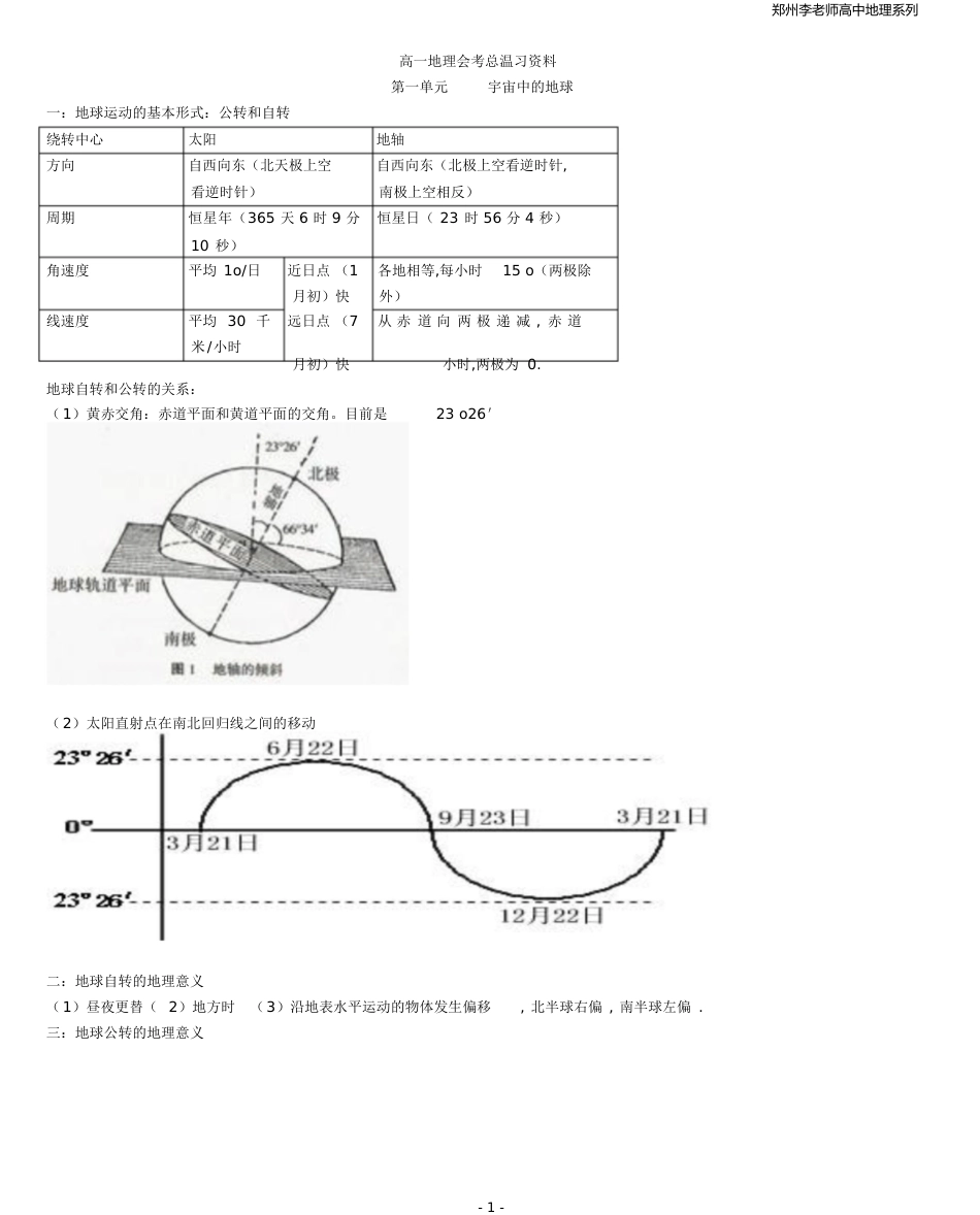 高中地理知识点总结【必修一+必修二+必修三+必修四+选修五】[共166页]_第1页
