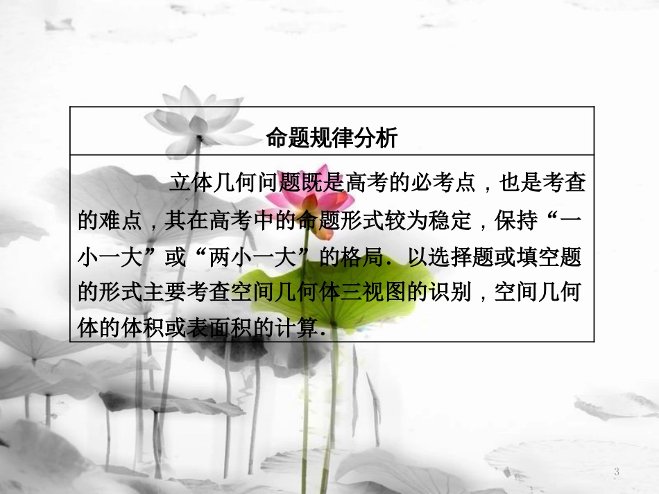 （通用版）高考数学二轮复习 练酷专题 小题押题16—10 空间几何体的三视图、表面积与体积课件 理_第3页