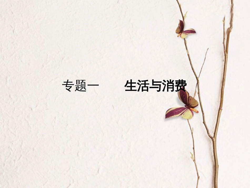 高考政治一轮复习 专题一 生活与消费课件_第1页
