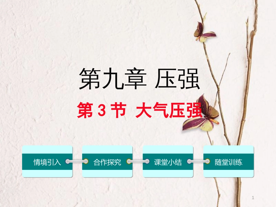 八年级物理下册 第九章 第3节 大气压强课件 （新版）新人教版(1)_第1页