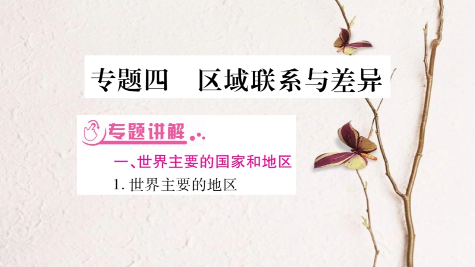 中考地理总复习 专题突破4 区域联系与差异课件 湘教版_第1页