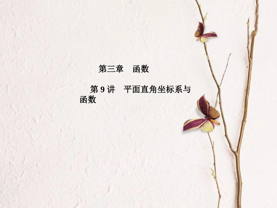 山东省滨州市中考数学复习 第3章 函数及其图象 第9讲 平面直角坐标系与函数课件(1)_第1页