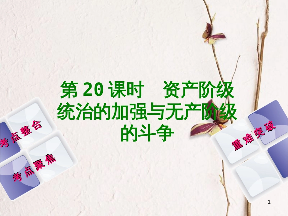 中考历史复习 第5单元 世界近代史 第20课时 资产阶级统治的加强与无产阶级的斗争课件 川教版_第1页