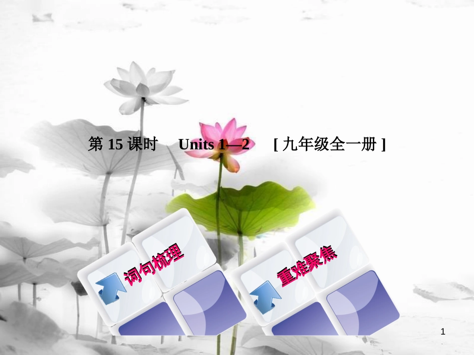 湖南省中考英语总复习 第一篇 教材过关 九全 第15课时 Units 1-2教学课件 人教新目标版_第1页