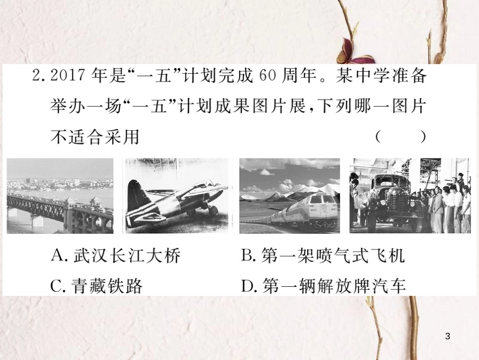 八年级历史下册 第二单元 社会主义建设道路的探索检测卷课件 川教版(1)_第3页