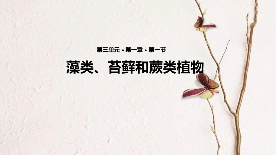 七年级生物上册 第三单元 第一章 第一节《藻类、苔藓和蕨类植物》课件 （新版）新人教版_第1页