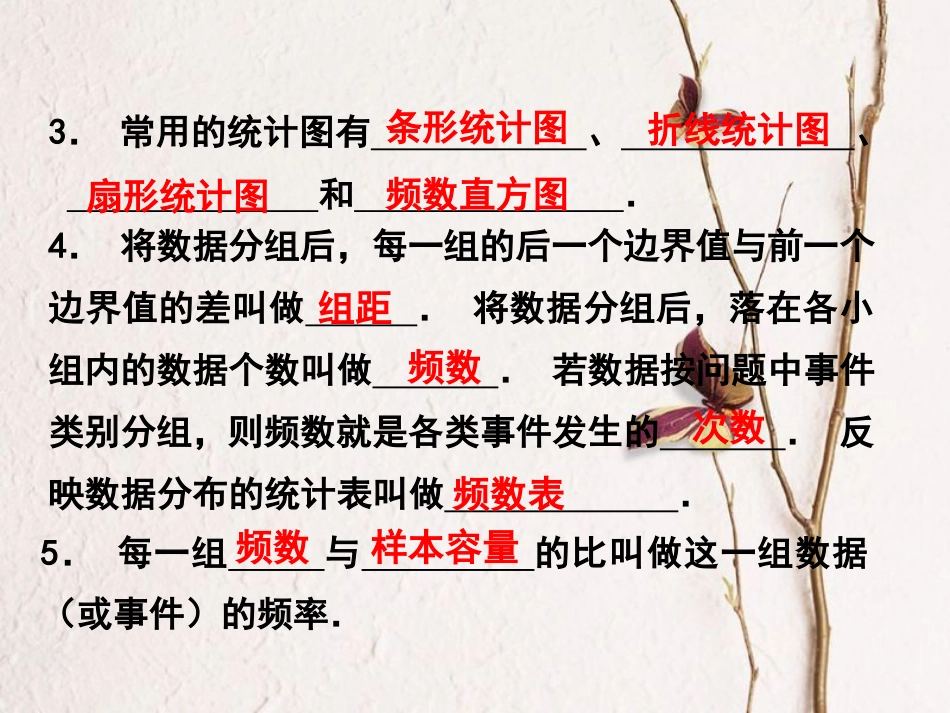 浙江省嘉兴市秀洲区七年级数学下册 期末复习六 数据与统计图表习题课件 （新版）浙教版_第2页
