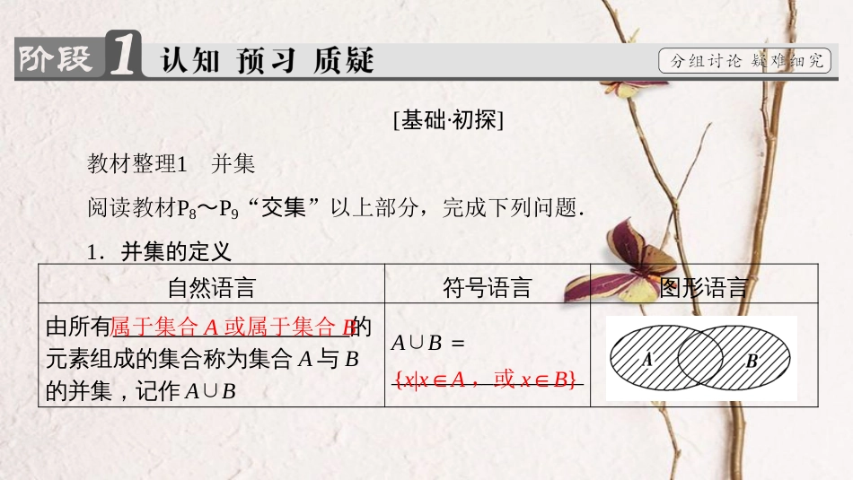 高中数学 第一章 集合与函数概念 1.1.3 第1课时 并集、交集课件 新人教A版必修1(1)_第3页