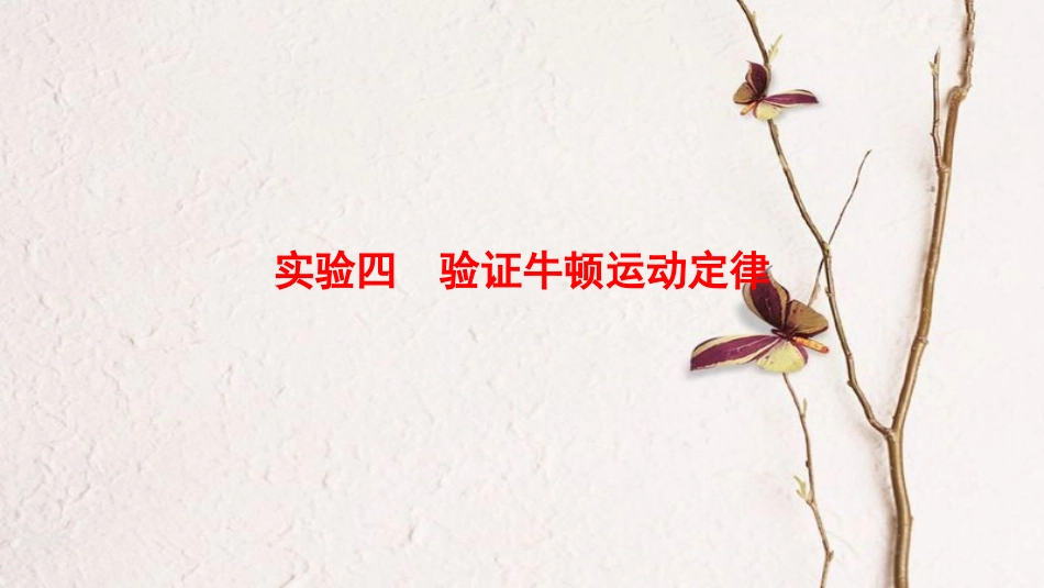 2019届高考物理一轮复习 第3章 牛顿运动定律 实验4 验证牛顿运动定律课件 新人教版_第1页