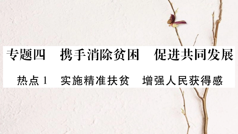 （广西专版）中考政治总复习 专题4 携手消除贫困 促进共同发展课件 教科版_第1页