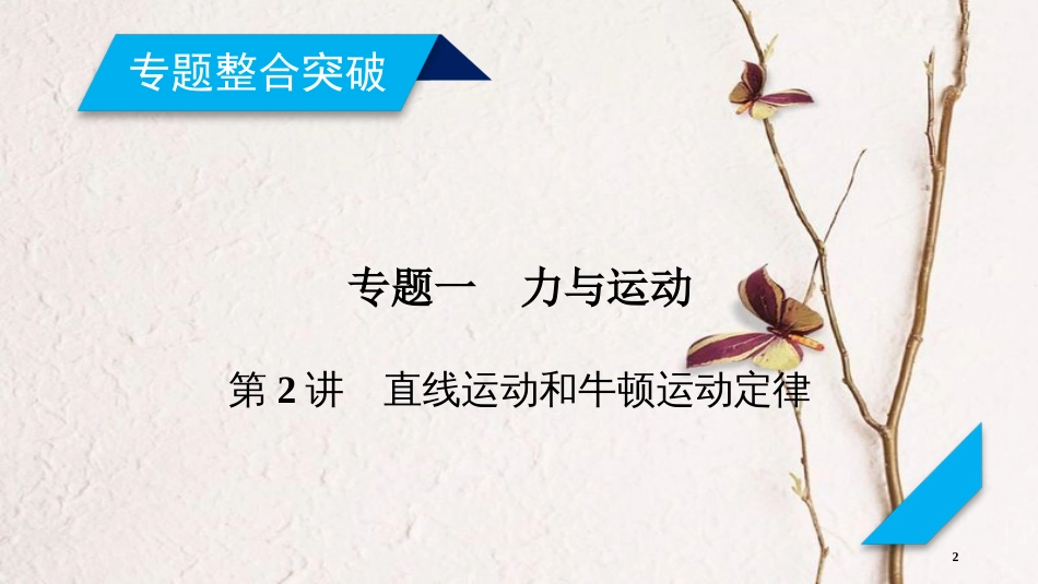 高考物理大二轮复习 第2讲 直线运动和牛顿运动定律专题复习指导课件(1)_第2页