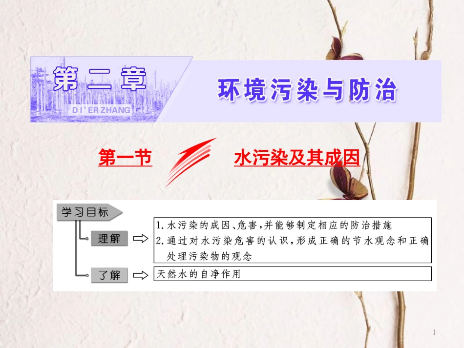 高中地理 第二章 环境污染与防治 第一节 水污染及其成因课件 新人教版选修6(1)_第1页
