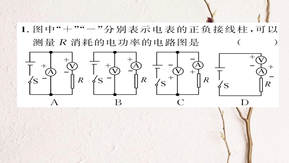 九年级物理全册 专题复习五 测量小灯泡的电功率习题课件 （新版）新人教版(1)_第2页