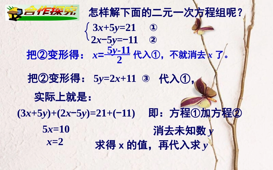 山东省东营市垦利区郝家镇七年级数学下册 1.2.3 加减消元法（1）课件 （新版）湘教版(1)_第3页