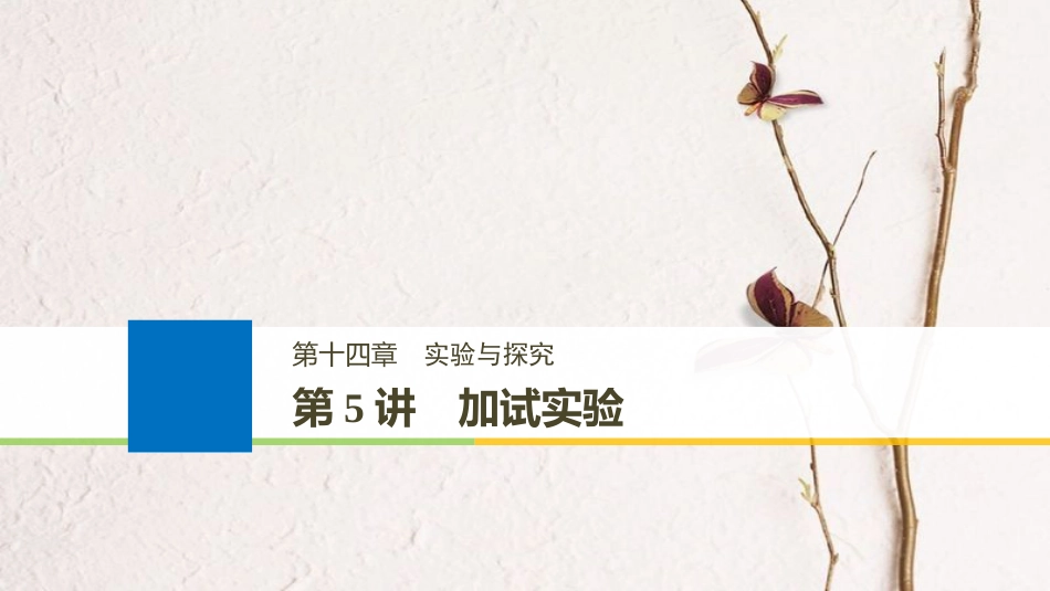（浙江选考）2019版高考物理大一轮复习 第十四章 实验与探究 第5讲 加试实验课件_第1页