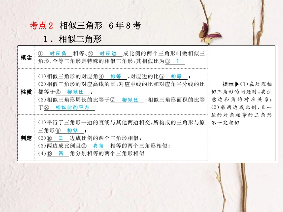山东省滨州市中考数学复习 第7章 图形与变换 第23讲 图形的相似课件_第3页