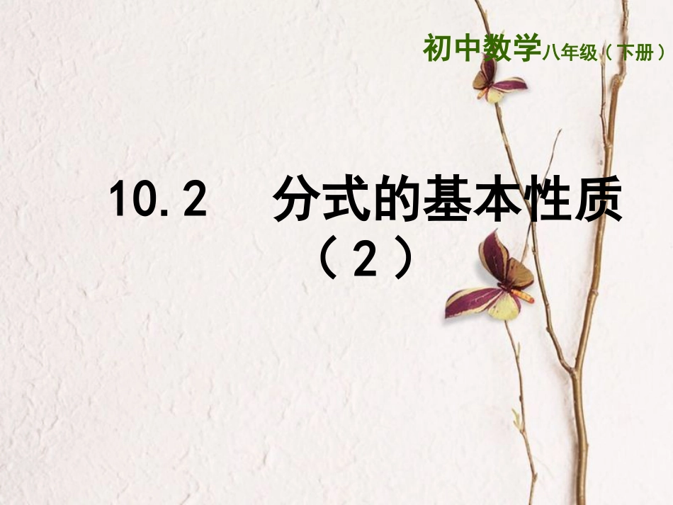 江苏省连云港市东海县八年级数学下册 第10章 分式 10.2 分式的基本性质（2）课件 （新版）苏科版(1)_第1页