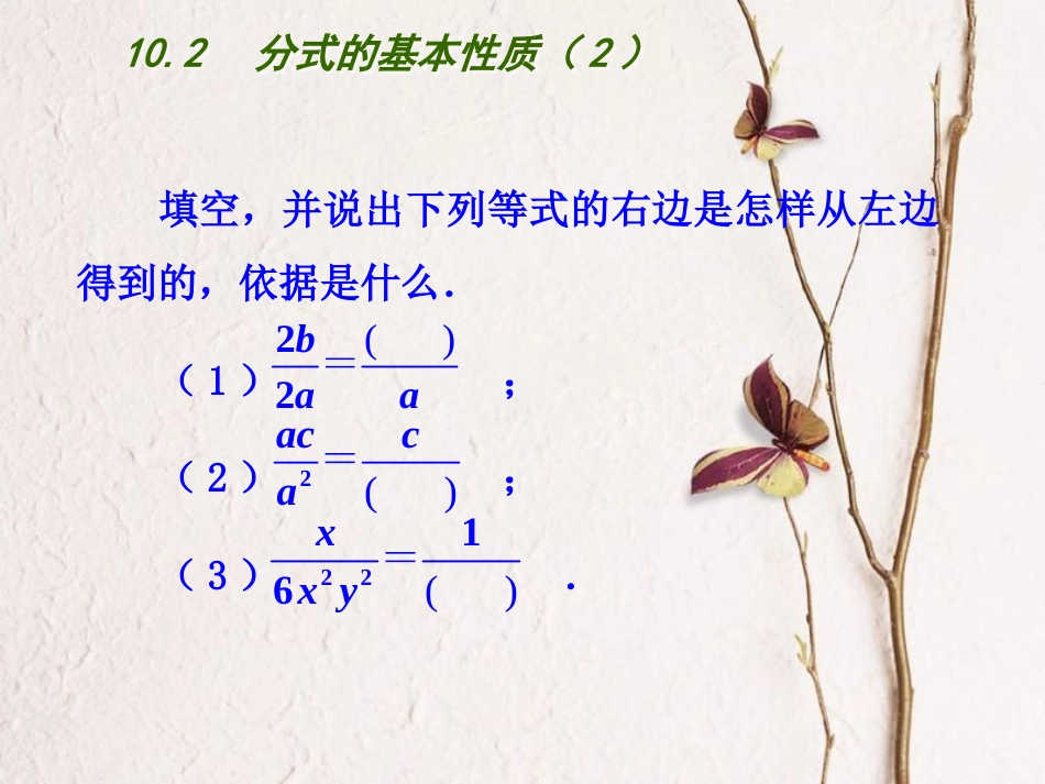 江苏省连云港市东海县八年级数学下册 第10章 分式 10.2 分式的基本性质（2）课件 （新版）苏科版(1)_第2页