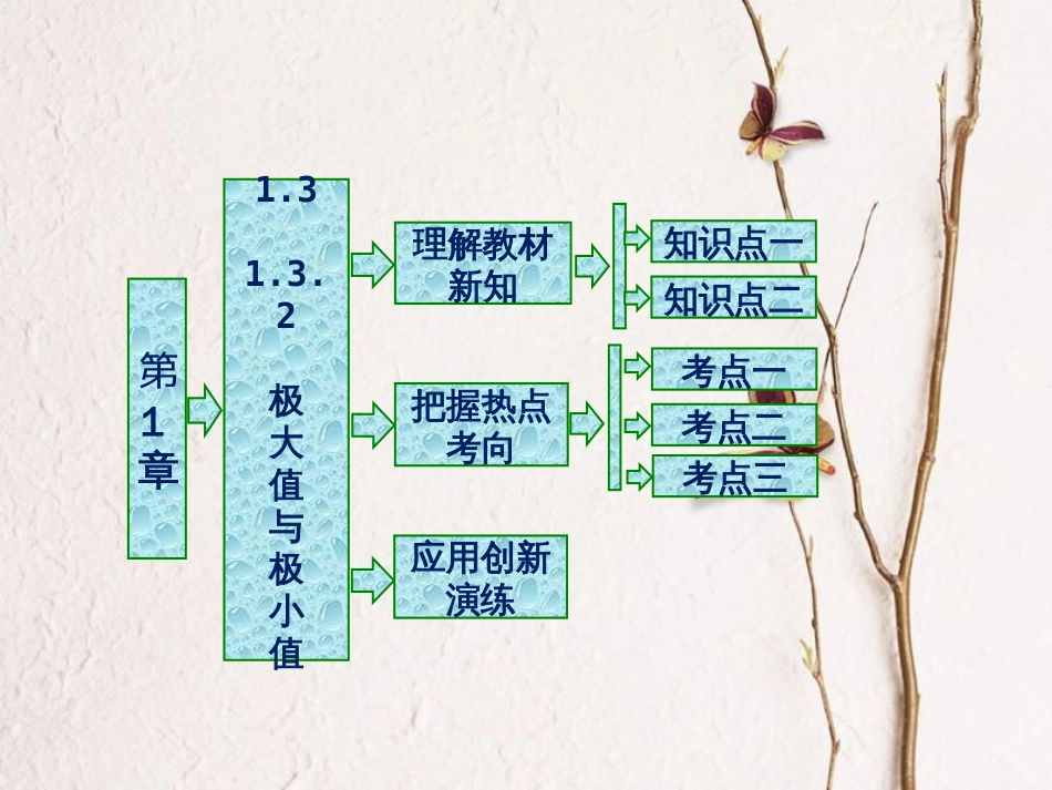 高中数学 第一章 导数及其应用 1.3 导数在研究函数中的作用 1.3.2 极大值与极小值课件 苏教版选修2-2(1)_第1页