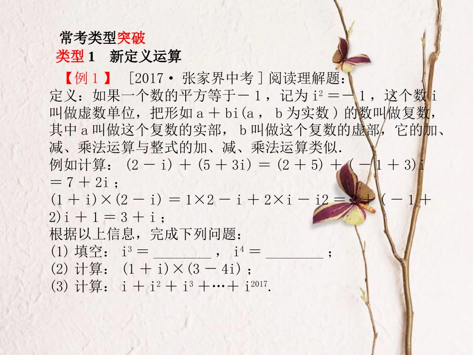 辽宁省凌海市石山镇中考数学复习 第二部分 突破重点题型 赢取考场高分 题型9 新定义型问题课件(1)_第3页