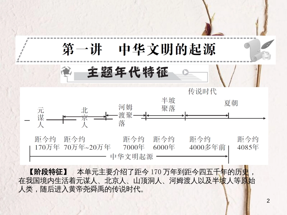 中考历史全程突破 第二部分 教材研析篇 中国古代史 第一讲 课件 北师大版(1)_第2页