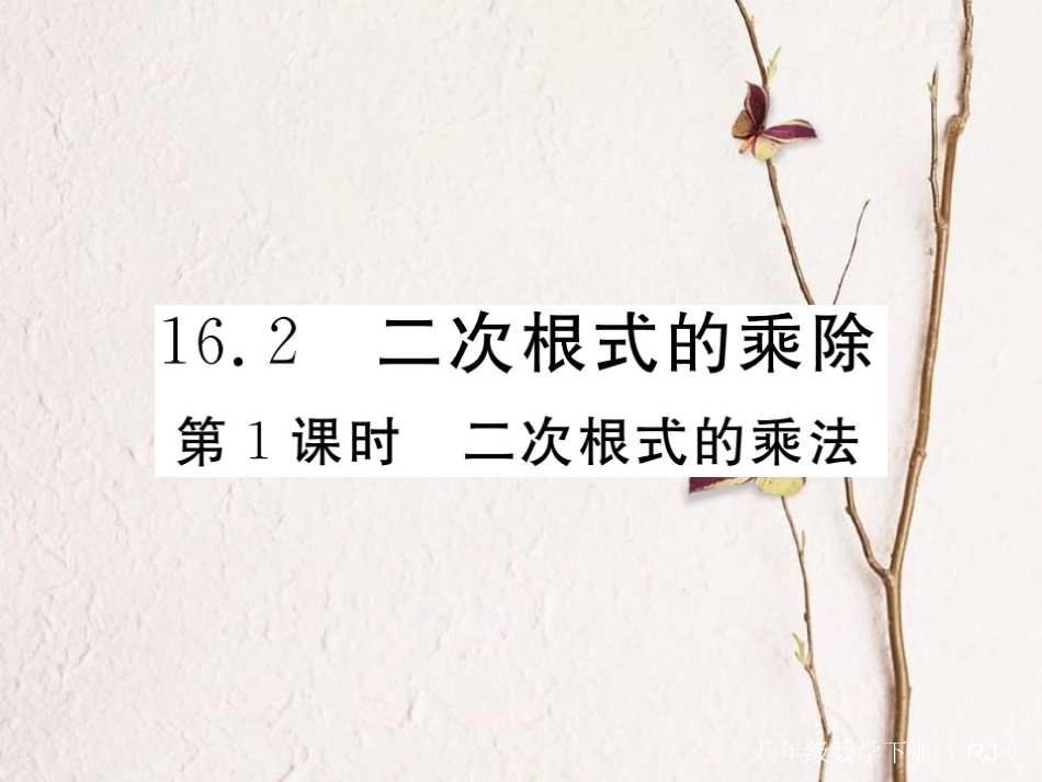 江西省八年级数学下册 第十六章 二次根式 16.2 二次根式的乘除 第1课时 二次根式的乘法练习课件 （新版）新人教版(1)_第1页