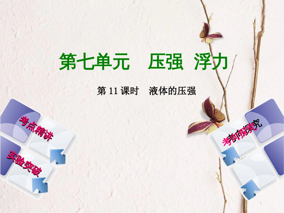 中考物理复习 第七单元 压强 浮力 第11课时 液体的压强课件(1)_第1页
