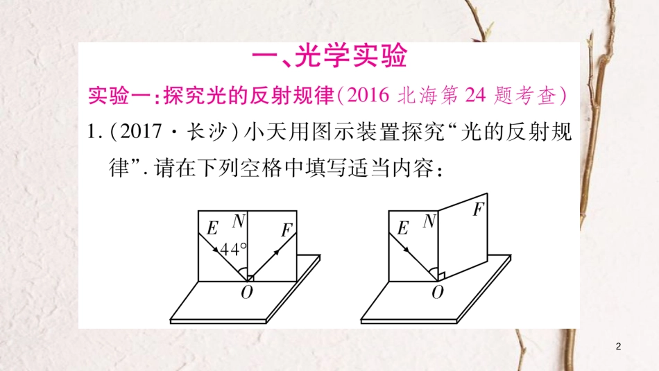 （广西北部湾专版）中考物理总复习 第2篇 专题突破 题型4 实验与探究题课件(1)_第2页