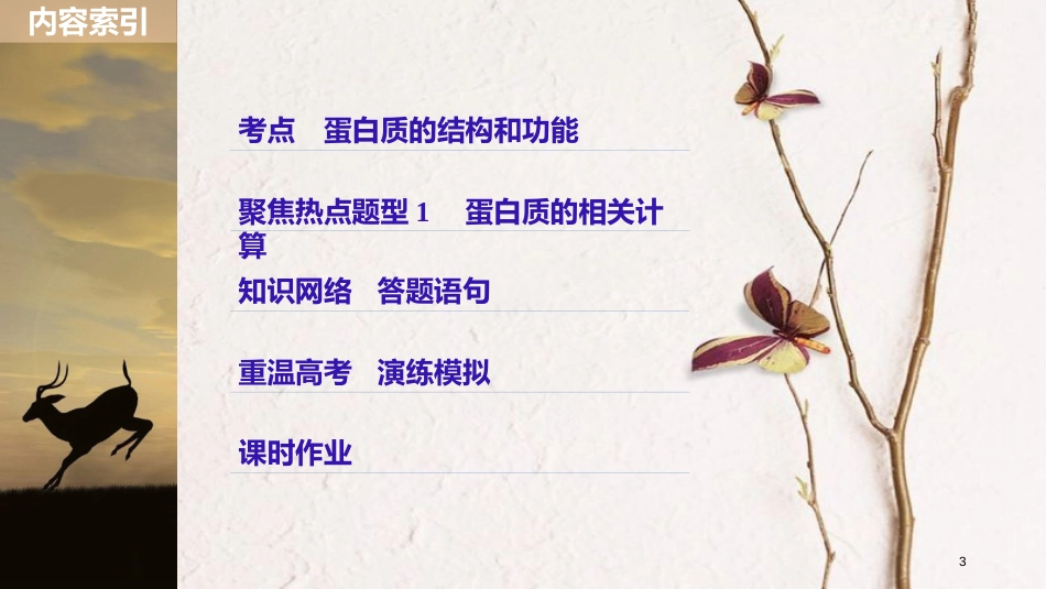 高考生物一轮复习 第1单元 细胞的概述及其分子组成 第3讲 生命活动的主要承担者——蛋白质课件_第3页