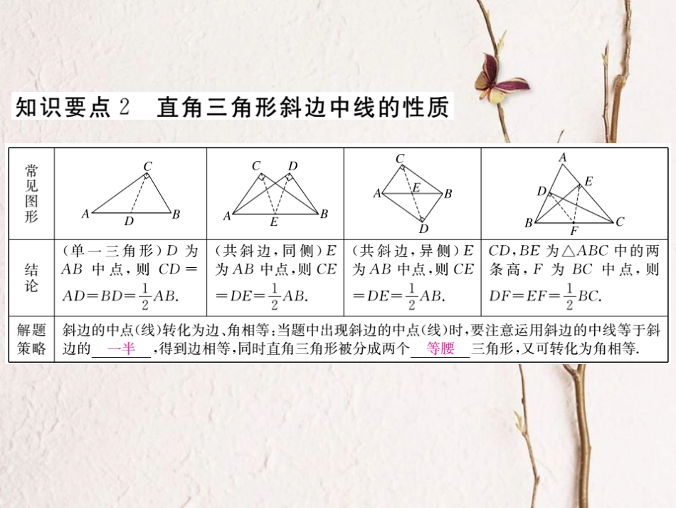 八年级数学下册 第一章 直角三角形 1.1 直角三角形的性质与判定（Ⅰ）第1课时 直角三角形的性质和判定导学课件 （新版）湘教版(1)_第3页